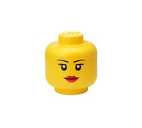 LEGO Scatola Testa Ragazza Porta Oggetti Piccola Impilabile, 2,0 L, Giallo