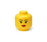 LEGO Scatola Testa Ragazza Porta Oggetti Piccola Impilabile, 2,0 L, Giallo