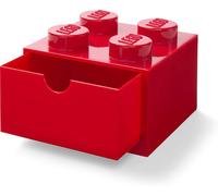 LEGO Scrivania Cassetto 4 Manopole Impilabile Conservazione Scatola Rosso