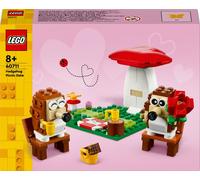 Lego 40711 l'appuntamento romantico dei ricci, giochi creativi per bambini 8+ con 2 animali giocattolo, un fungo e una base