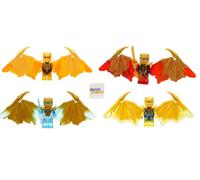 LEGO Set combo drago dorato cristallizzato Ninjago: Cole Jay Zane e Kai Minifigure con armi