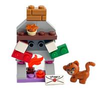 LEGO Set di accessori per amici: camino natalizio con gatto arancione scuro (23 pezzi)