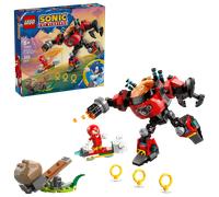 LEGO Sonic the Hedgehog Knuckles vs. il Mech Egg Crusher del Dr. Eggman - Set con 2 Minifigure, Anelli e Smeraldi del Caos - Regalo per Bambini e Bambine da 8 Anni in su Fan dei Videogiochi - 77005