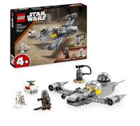 Lego star wars 75410 n-1 starfighter di mando e grogu con 3 personaggi, astronave giocattolo da costruire per bambini 4+