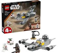 Lego star wars 75410 n-1 starfighter di mando e grogu con 3 personaggi, astronave giocattolo da costruire per bambini 4+