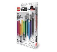 IQ Lego Star Wars Stationery Confezione da 10 penne a sfera in gel con spada laser - Edizione Cap-Off multicolore 53116