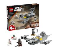 Lego star wars 75410 n-1 starfighter di mando e grogu con 3 personaggi, astronave giocattolo da costruire per bambini 4+