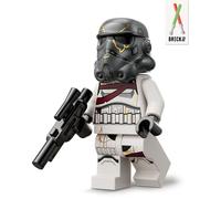 Lego Star Wars Nighttrooper: statuetta con pistola blaster e casco, alternativa al set di minifigure, imperiale nighttrooper #2 (con casco grigio)