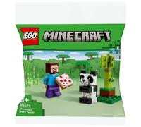 lego minecraft - steve con il cucciolo di panda - lego 30672 - raro - lego minecraft polybag set 35pz anni 6+