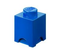 LEGO Storage Brick 1 Knob blu,Scatola Portaoggetti Impilabile 1,2 l - Contenitore in Plastica con Coperchio, Organizer per Scrivania e Giocattoli