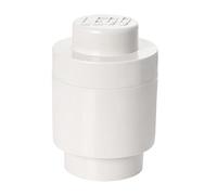 LEGO Storage Brick 1 Knob Round bianco, Contenitore Impilabile con Coperchio, 950 ml, Ø123x183 mm, Perfetto per Casa, Ufficio e Cameretta
