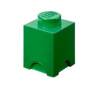 LEGO Storage Brick 1 Knob verde,Scatola Portaoggetti Impilabile 1,2 l - Contenitore in Plastica con Coperchio, Organizer per Scrivania e Giocattoli