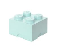 LEGO Storage Brick 4 Knobs acquamarina - Scatola Portaoggetti Impilabile 5,6 l - Contenitore in Plastica con Coperchio, Organizer per Scrivania e Giocattoli