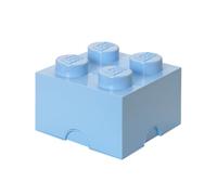 LEGO Storage Brick 4 Knobs blu reale chiaro - Scatola Portaoggetti Impilabile 5,6 l - Contenitore in Plastica con Coperchio, Organizer per Scrivania e Giocattoli