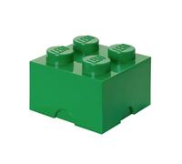 LEGO Storage Brick 4 Knobs verde - Scatola Portaoggetti Impilabile 5,6 l - Contenitore in Plastica con Coperchio, Organizer per Scrivania e Giocattoli