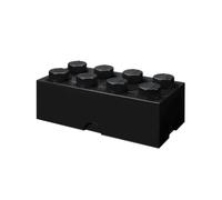 LEGO Storage Brick 8 Knobs nero - Contenitore Impilabile 12,1 l - Scatola in Plastica con Coperchio, Organizer per Scrivania e Porta Giochi