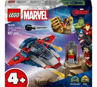 LEGO ǀ Marvel Capitan America Contro Thanos - Giocattolo Avengers con Aereo e 2 Minifigure con Accessori Incluso lo Scudo di Cap - Regalo da Supereroi per Bambini da 4 Anni in su - 76319