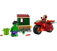 Lego Marvel 76287 Iron Man Con Moto E The Hulk, Giocattolo Con 2 Minifigure Di Supereroi Avengers, Giochi Per Bambini 4+