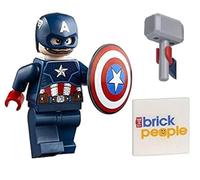 LEGO Supereroi: Minifigura di Capitan America con Scudo e Mjolnir