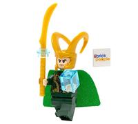 LEGO Supereroi: Minifigura Loki con Scettro e Tesseract e Mantello Blu Aggiuntivo