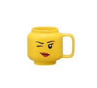 Room Copenhagen LEGO - Tazza piccola in ceramica con scritta Winking Girl, 255 ml, perfetta come regalo per uomini, per bambini e donne, divertente, unica, lavabile in lavastoviglie
