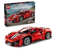 LEGO Technic Auto Ferrari 488 PISTA - Macchina Giocattolo con Motore V8, Sterzo e Differenziale - Decorazione da Cameretta - Regalo per Gamer, Bambini e Fan degli Sport Motoristici da 9 Anni - 42235