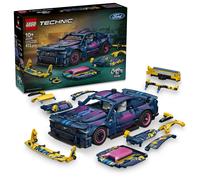 LEGO Technic Custom Garage Ford Mustang GT Car Toy - Model Kit w/ V8 Engine, HOG