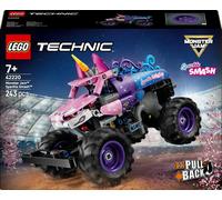LEGO Technic Monster Jam Sparkle Smash a Retrocarica - Camion Giocattolo Pull-Back - Auto da Corsa a Tema Unicorno Rosa - Regalo Creativo di Compleanno per Bambini e Bambine da 7 Anni in su - 42220