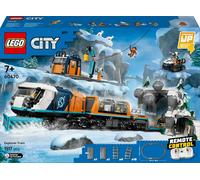LEGO City Treno Espresso Artico degli Esploratori - Include un Treno Giocattolo Telecomandato con Spazzaneve, Gru, 30 Binari, 6 Minifigure e Funzione Caduta Massi - Regalo per Bambini da 7 Anni 60470