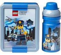 LEGO Trinkflasche+ Brotdose Lunch Set City blau con Silikonschnabel & 40581735