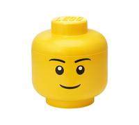 Lego Uomo L Iconica Testa Grande, Scatola Porta Oggetti Impilabile, 8,5 L, Ragazzo, Giallo, 24 x 24 x 27.1 cm, 510 grammi
