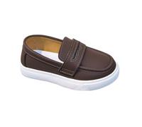 Legou Scarpe da ragazzo Slip On Ballerine Mocassini Casual Sneaker, Marrone E, 4.5 Years