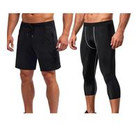 Legou Set sportivo da uomo, 2 pezzi, pantaloncini larghi e collant a compressione, Colore immagine 2, XL