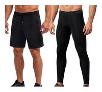 Legou Set sportivo da uomo, 2 pezzi, pantaloncini larghi e collant a compressione, Colore immagine 5, L