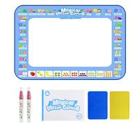 Legpador 100x80 cm Tappeto Magico Gioco, Water Doodle Mat con Penna ad Acqua, Tappeto Scrivere Bambini, Tappeto per Il Disegno Dell'Acqua Riutilizzo, Tappetino Disegno ad Acqua, per Bambini 1+ Anni