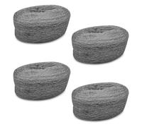 Legpador Paglietta Acciaio, Sfere di Lana D'Acciaio Grado 0000, Confezione da Quattro Lana di Acciaio, per Rimuovere la Ruggine, Lucidare Metalli, Pulire Vetri, Legno e Metalli, Facile da Tagliare