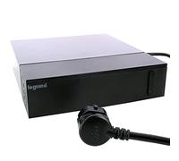 Legrand 049430 - Prolunga multipresa per spazio TV con 4 prese con messa a terra e 4 prese senza terra, protezione contro sovratensioni e interruttore, colore: nero