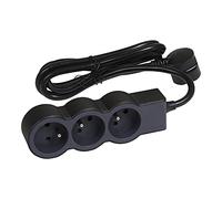 Legrand 049472 - Estensore extra multisocket - Piastra con 3 prese di terra con cavo da 1,5 m, colore nero e grigio scuro