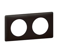 Legrand 066742 Placca Céliane Poudata, 2 Poste, Finitura Basalto