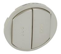 Legrand 068304 - Coprimozzo largo celiana per doppio interruttore, avanti e indietro o spintore con spia in titanio, confezione da 10