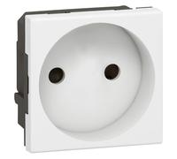 Legrand 077110 - Presa di corrente 2P Mosaico con collegamento tramite terminali automatici, 2 moduli, colore: Bianco