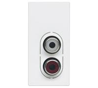 Legrand 078747 Mosaic Presa 2 RCA Femmina Preconnessa, 1 Modulo per Collegamento Audio Stereo, Bianco