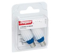 Legrand 091016 2 x spine televisive coassiali standardizzate maschio, diametro 9,5 mm, bianco