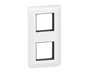 Legrand 099473 - Doppia piastra di finitura verticale a 2 moduli, materiale rigido, isolamento elettrico sicuro, copertura per montaggio a incasso meccanismi Mosaic, colore: Bianco