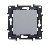Legrand 398233 - Pulsante componibile 6A per installazione a incasso - Gamma Niloé Step - Colore Alluminio