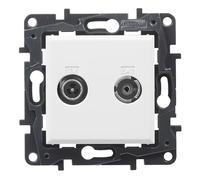 Legrand 398318 - Presa TV-R/SAT finale componibile per installazione a incasso - Gamma Niloé Step - Colore Bianco