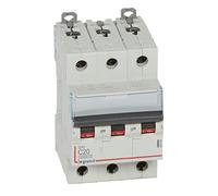 Legrand 407860E, Interruttore automatico magnetico termico, 3P, 20A, Curva C, 10kA, 3 moduli, DX3