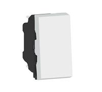 Legrand 538313 Pressione Luminoso Compatto con Spia Mosaic Easy-LED 6 A - 1 modulo Ridotto in Dimensioni - Pulsante Consente di riperire Il Controllo al Buio, Bianco