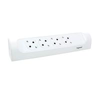LEGRAND, 694503 - Ciabatta angolare a 45°, 4 prese, montaggio a parete e da tavolo, senza cavo, colore: bianco ultra