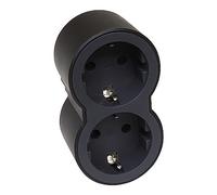 Legrand 694517, Adattatori 2P+T, 2 Prese di presa/corrente anteriore, Ladro di spine, Colore Nero/Grigio Scuro
